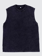 Load image into Gallery viewer, Men's 100% Cotton Washed And Distressed Vintage Round Neck Sleeveless Sports Tank Top