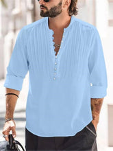 Load image into Gallery viewer, Men's Cotton Linen Wrinkle Casual Long Sleeve Shirt