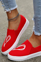 Load image into Gallery viewer, Red Love Heart Canvas Shoes
