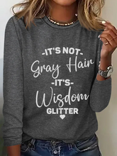 Load image into Gallery viewer, It&#39;s Not Gray Hair It&#39;s Wisdom Glitter Cotton-Blend Dog Simple Regular Fit Long Sleeve Shirt