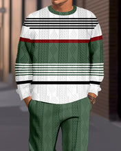 Load image into Gallery viewer, Men&#39;s Textured Jacquard Round Neck Casual Sports Set  017
