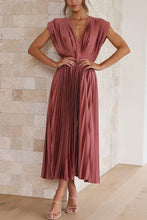 Load image into Gallery viewer, Hello Gorgeous Satin Pleated Midi Dress