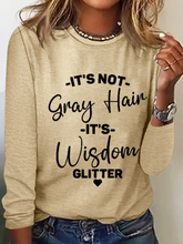 Load image into Gallery viewer, It&#39;s Not Gray Hair It&#39;s Wisdom Glitter Cotton-Blend Dog Simple Regular Fit Long Sleeve Shirt