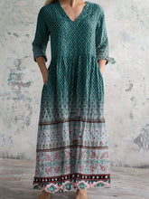 Load image into Gallery viewer, Women's Retro Ethnic Printed Casual Cotton Dress