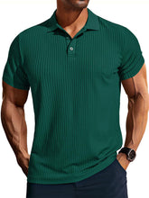 Load image into Gallery viewer, Men's Knitted Pit Jacquard Basic Simple Short-sleeved Polo Shir