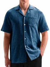 Load image into Gallery viewer, Men's Fashionable Casual Cuban Collar Pocket Short Sleeve Shirt