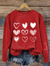 Load image into Gallery viewer, Women's Love Heart Valentine's Day Casual Sweatshirt