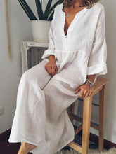 Load image into Gallery viewer, Women&#39;s Casual Pure Color Cotton Long Dress