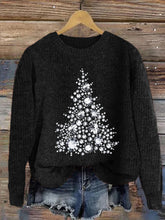 Load image into Gallery viewer, Christmas Tree Glitter Rhinestone Art Cozy Knit Sweater