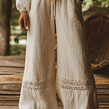 Load image into Gallery viewer, Bohemian Holiday Style Retro Linen Floral Ethnic Totem Print Casual Pants