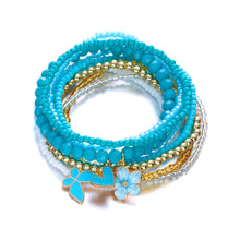 Load image into Gallery viewer, Bohemian 9-piece Butterfly, Flower And Heart Beaded Bracelet