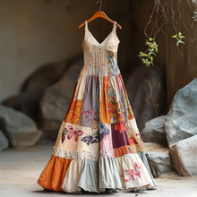 Load image into Gallery viewer, Women's Vintage Bohemian Patch Art Pattern Comfort Dress 7cac