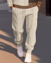 Load image into Gallery viewer, Men&#39;s Textured Jacquard Round Neck Casual Sports Set  016