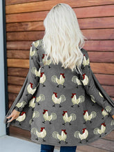 Load image into Gallery viewer, Roosters Embroidery Pattern Comfy Cardigan