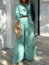 Load image into Gallery viewer, Women's Solid Color Simple Two Piece Set