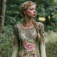 Load image into Gallery viewer, Vintage Celtic Mythology Floral Pattern Women's Long Sleeve Shirt