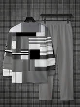 Load image into Gallery viewer, Men&#39;s Simple Colorblock Round Neck Casual Sports Set 051