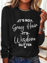 Load image into Gallery viewer, It&#39;s Not Gray Hair It&#39;s Wisdom Glitter Cotton-Blend Dog Simple Regular Fit Long Sleeve Shirt