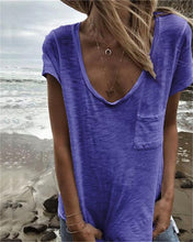 Load image into Gallery viewer, V Neck Casual Pocket Tops Beach Summer Women Holiday Daily Blouse