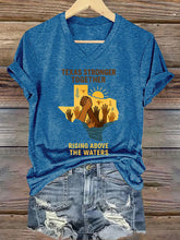Load image into Gallery viewer, 🙏💔praying For Texas.🙏women's Texas Stronger Together Rising Above The Water Print T-shirt