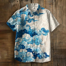 Load image into Gallery viewer, Men's Ukiyo-e Clouds Art Print Short Sleeve Shirt