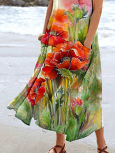 Load image into Gallery viewer, Women's Oil Painting Floral Pattern Tank Top Dress