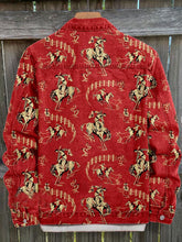 Load image into Gallery viewer, Vintage Red Rodeo Print Casual Denim Jacket