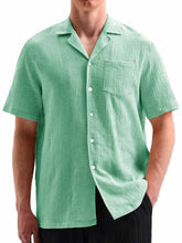 Load image into Gallery viewer, Men's Fashionable Casual Cuban Collar Pocket Short Sleeve Shirt