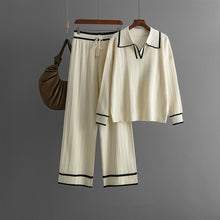 Load image into Gallery viewer, Stylish Lapel Contrast Color Casual Two-Piece Set