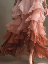 Load image into Gallery viewer, Romantic Ombre Tiered Ruffle Maxi Dress