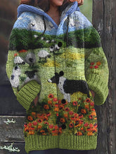 Load image into Gallery viewer, Home Sheep With Sheepdog Vintage Cozy Knit Cardigan