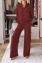 Load image into Gallery viewer, Women's Solid Color V-neck Top &amp; Pants Two-piece Set