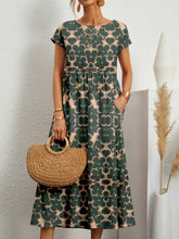 Load image into Gallery viewer, Women's Loose Sleeveless Round Neck Printed Cotton and Linen Dress