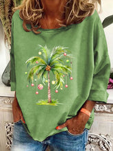Load image into Gallery viewer, Women's Christmas Palm Tree Print Casual Sweatshirt