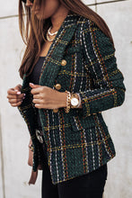 Load image into Gallery viewer, Good Catch Double Breasted Plaid Blazer