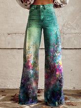 Load image into Gallery viewer, Women&#39;s Floral Print Casual Wide Leg Pants