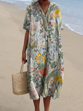 Load image into Gallery viewer, Women's Vintage Lovely Floral Art Print Casual Flowy Dress