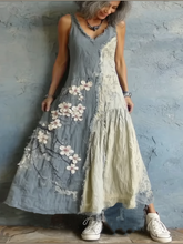 Load image into Gallery viewer, Women's Retro Japanese Sakura Splicing Sleeveless Dress