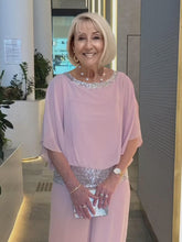 Load image into Gallery viewer, Plus Size Pink Sequin Spinning Tunic Suit
