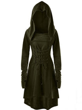 Load image into Gallery viewer, Women&#39;s Halloween Hooded Lace-Up Dress