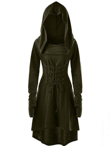 Women's Halloween Hooded Lace-Up Dress