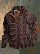Load image into Gallery viewer, Men's Casual Retro Print Stand Collar Button Sweatshirt