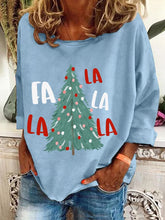 Load image into Gallery viewer, Women's Christmas Fa La La La La Christmas Tree Printed Casual Sweatshirt