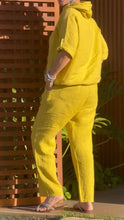 Load image into Gallery viewer, Casual Hooded Zipper Cotton and Linen Two-piece Suit