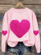 Load image into Gallery viewer, Women'S Heart Print Long Sleeve Sweatshirt
