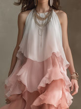Load image into Gallery viewer, Romantic Ombre Tiered Ruffle Maxi Dress