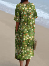 Load image into Gallery viewer, Women's Vintage Floral Art Print Casual Flowy Dress