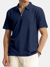 Load image into Gallery viewer, Men's Solid Color Waffle Casual Daily Short Sleeve Polo Shirt