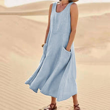 Load image into Gallery viewer, Women&#39;s Sleeveless Cotton And Linen Dress