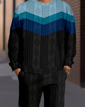 Load image into Gallery viewer, Men&#39;s Textured Jacquard Round Neck Casual Sports Set 010